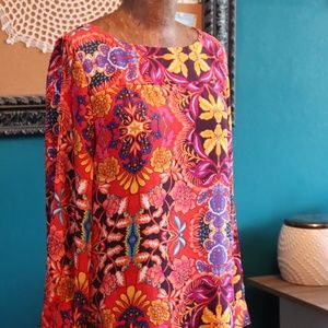 Red Floral Blouse by Loft - Size M